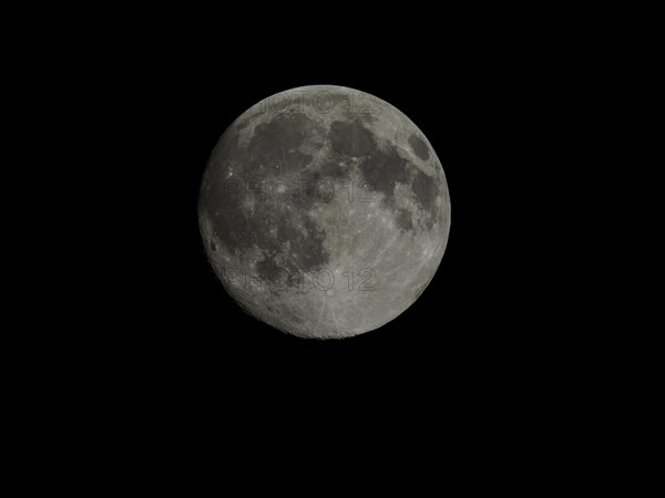 Full moon seen with telescope