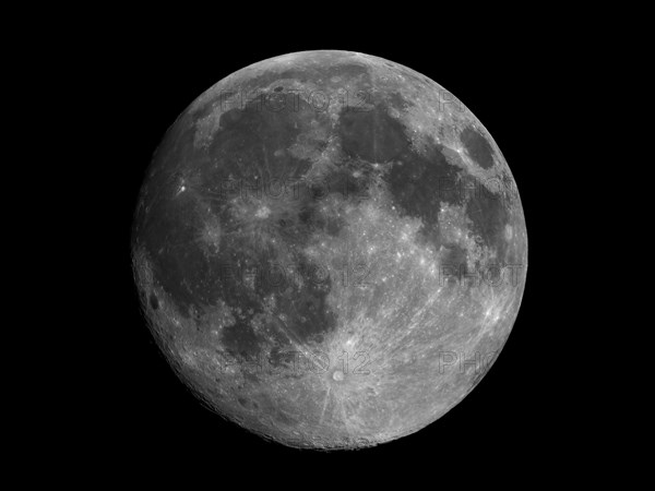 Full moon seen with telescope