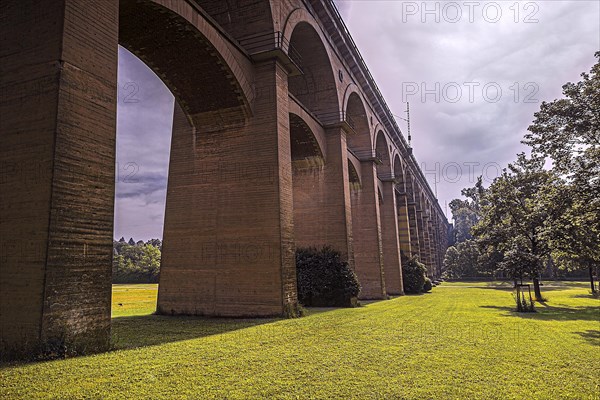 The Enzviaduct railway viaduct over the river Enz in the town of Bietigheim-Bissingen