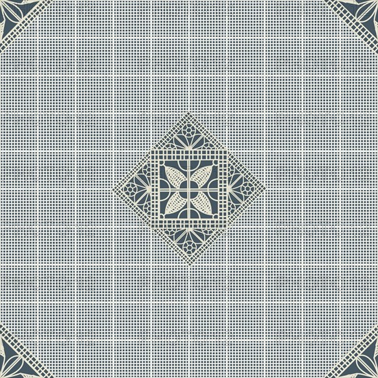 Seamless pattern inspired from traditional Danish Hedebo embroidery