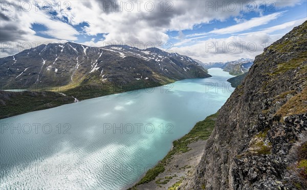 View of Lake Gjende and mountains