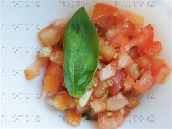 Chopped tomato and basil