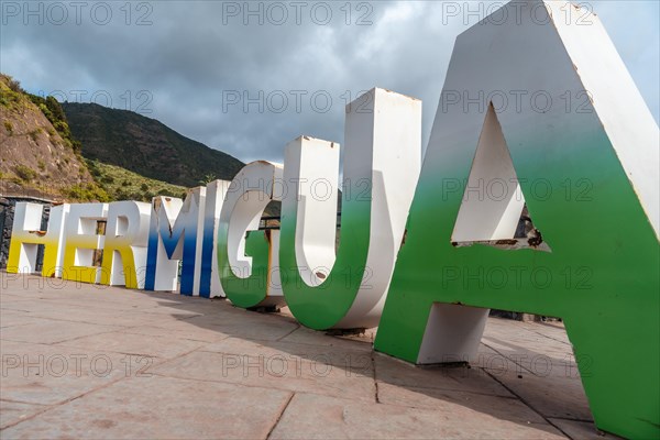 Letters on the viewpoint in the village of Hermigua in the north of La Gomera