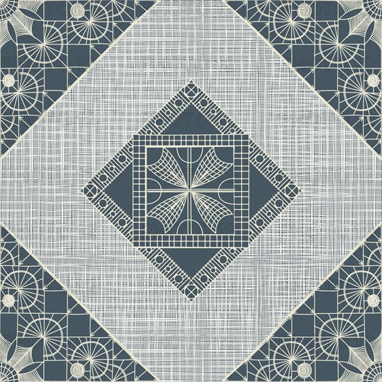 Seamless pattern inspired from traditional Danish Hedebo embroidery