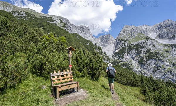 Bench and wayside shrine