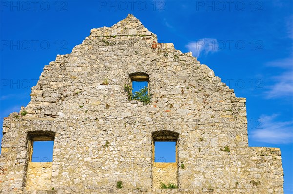 Gable end of a dilapidated building