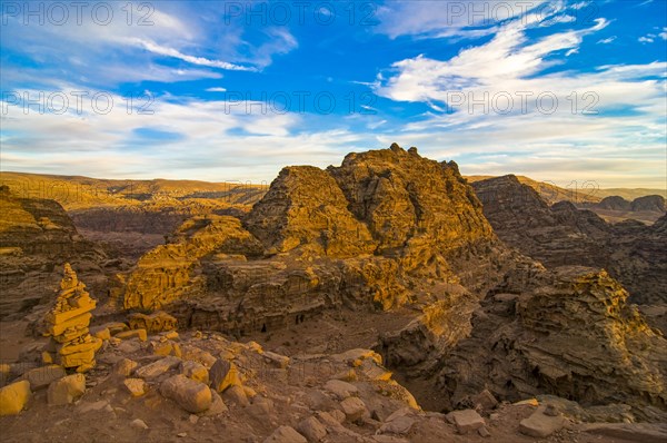 Overlook from the ancient tomb Ed deir in the rock