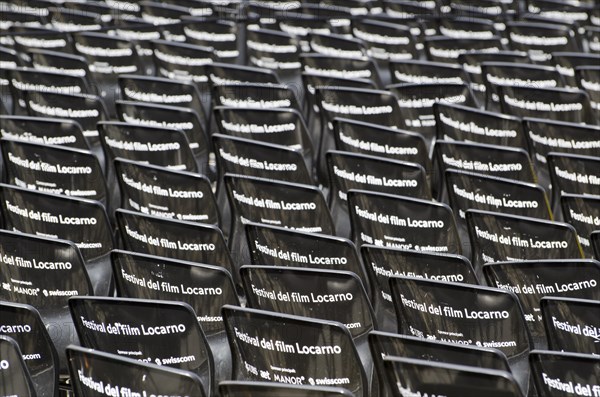 Black chairs and Film Festival Locarno in Ticino