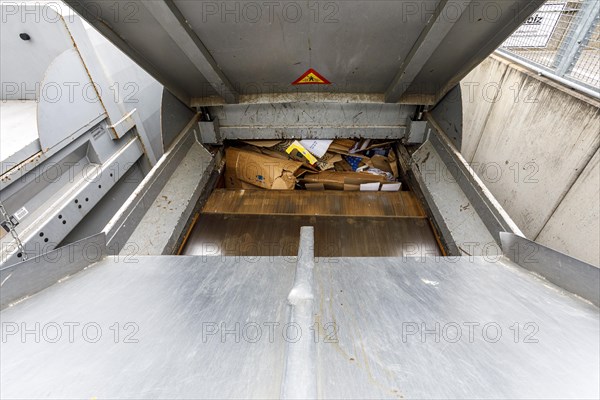 Paper press in the recycling yard