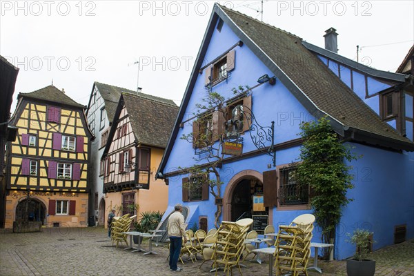 Medieval colourful half-timbered houses