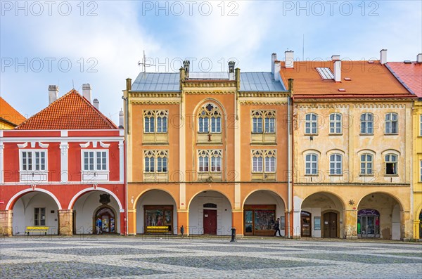 Historic architecture of town houses on Wallenstein Square