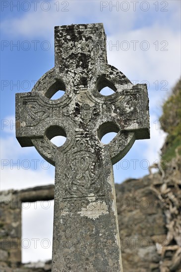 Celtic cross in the graveyard of Cill Chriosd