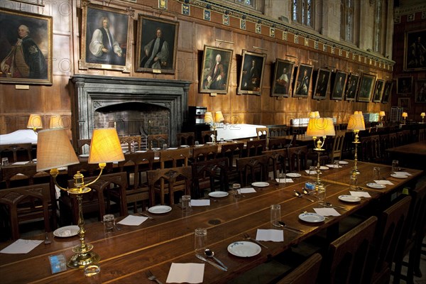 Interior of the Great hall at Christ Church College of the Oxford University