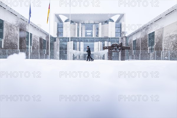 The Federal Chancellery in front of the Federal Government-Laender on the further procedure of the Corona restrictions