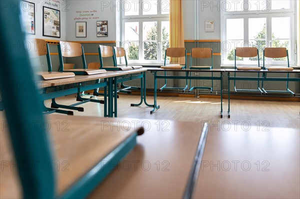 School class with chairs set up