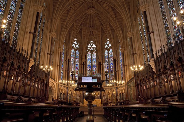 Stained glass windows of the Exeter College Chapel of the Oxford University