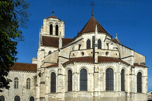 Vezelay labelled les Plus Beaux Villages de France. The chevet and the chapels of basilica St Mary Magdalene. Unesco World heritage. Morvan regional natural park. Via Lemovicensis way to Santiago de Compostela. Yonne department. Bourgogne Franche Comte. France