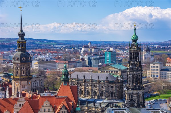 View from the Church of Our Lady to the Residenzschloss and the Catholic Court Church