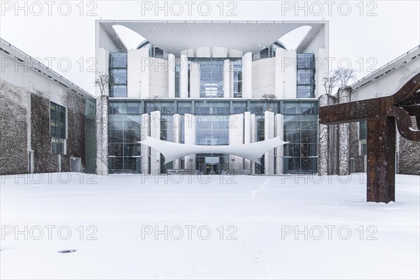 The Federal Chancellery in front of the Federal Government-Laender on the further procedure of the Corona restrictions