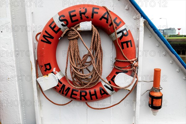 Lifebuoy on the Weser ferry between Bremerhaven