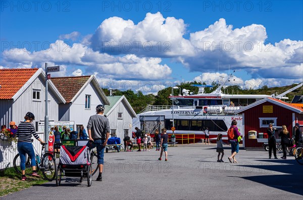 Busy scene at the ferry terminal at the jetty