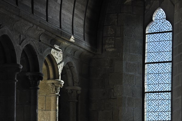 Interior of the Mont Saint-Michel abbey