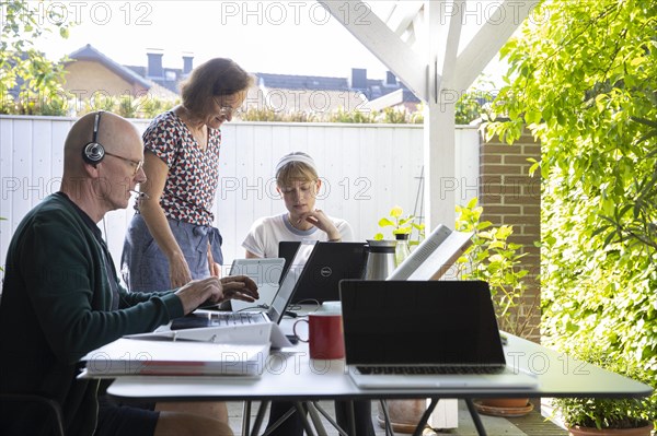 Home office in a conservatory