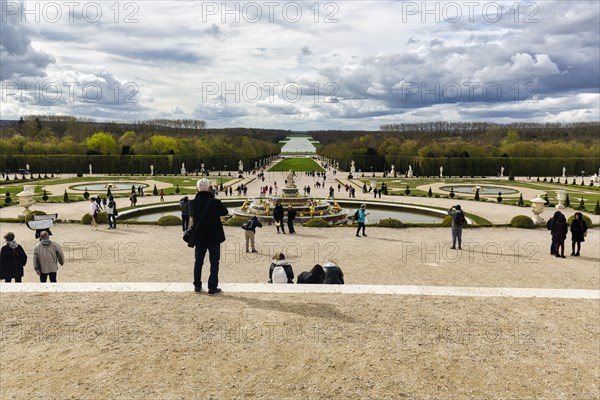 Visitors at the Latona Fountain