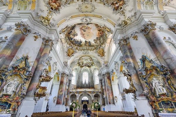 Organ gallery and ceiling frescoes