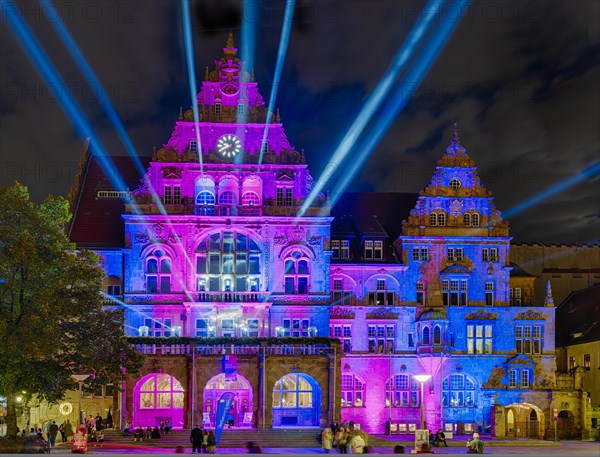 Festival of Lights Bielefeld City Hall illuminated Bielefeld Germany