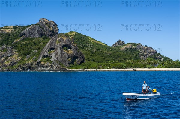 Little boat in the blue lagoon