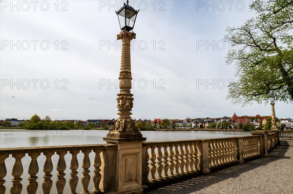 View of the castle lake from the castle island