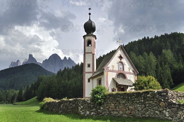 The chapel Sankt Johann at Val di Funes