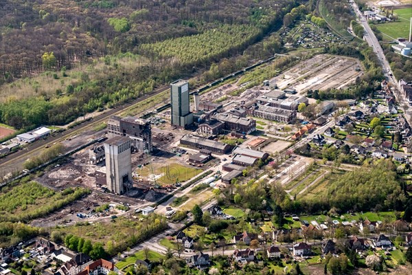 Aerial view of the deconstruction of the former Westerholt colliery on Egonstrasse