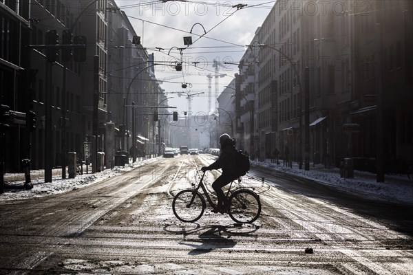 City traffic in winter in Berlin