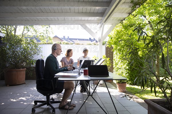 Home office in a conservatory