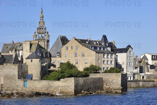 The church Notre-Dame de Croaz Batz seen from the harbour at Roscoff