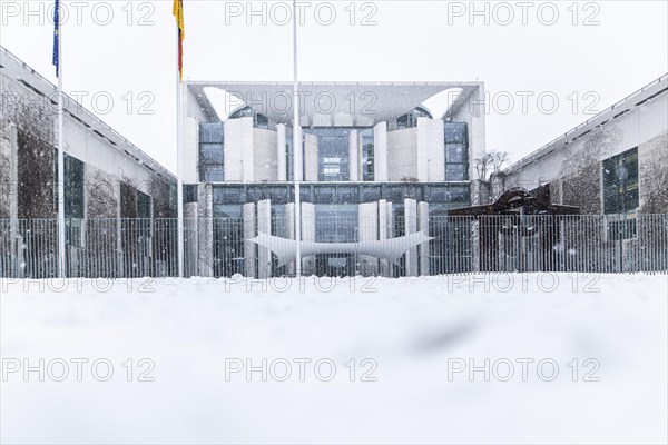 The Federal Chancellery in front of the Federal Government-Laender on the further procedure of the Corona restrictions