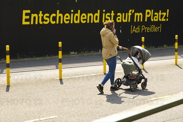 Entrance to the multi-storey car park at the BVB Fan World of Borussia Dortmund