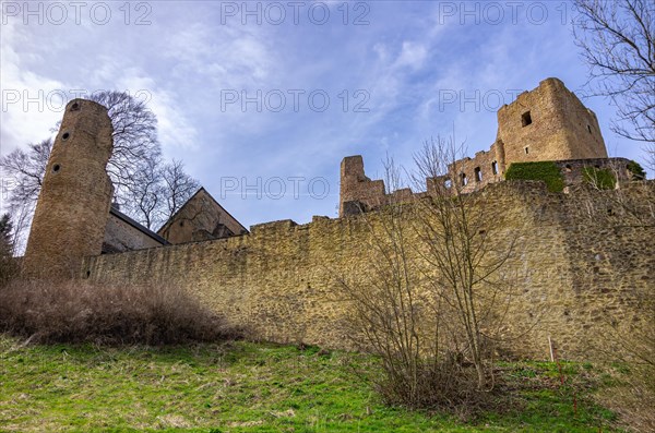 The remains of Frauenstein Castle ruins from the east