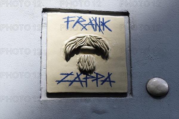Frank Zappa memorial tile with his beard