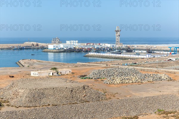 Fishing boats in harbour at port of Sidi Ifni