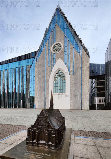 Model of the University Church of St. Pauli blown up in 1968 in front of today's Paulinum - Aula and University Church of St. Pauli