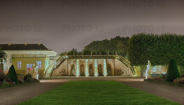 Herrenhaeuser Gardens Palace Illuminated Hanover Germany