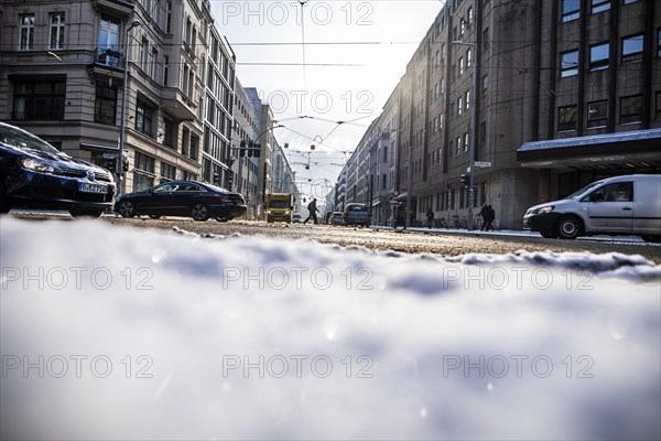 City traffic in winter in Berlin