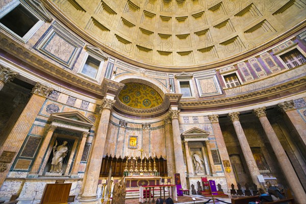 Inside of Temple of Pantheon in Rome