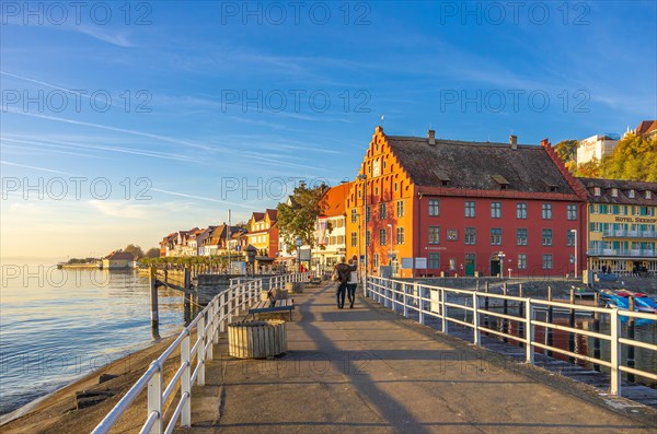 Lakeside promenade and harbour of Meersburg on Lake Constance