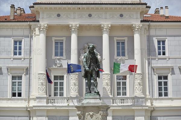 Guiseppe Tartini Monument in front of Town Hall in Piran