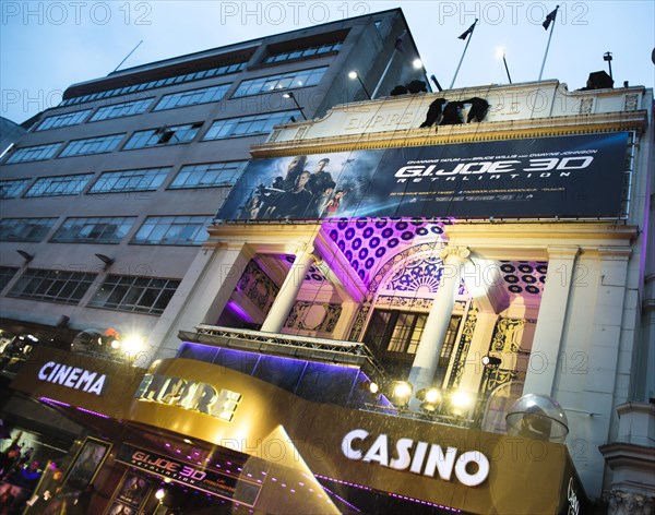 Ninjas descend down the face of The Empire Leicester Square during the G.I JOE UK Premiere on 18.03.2013. London