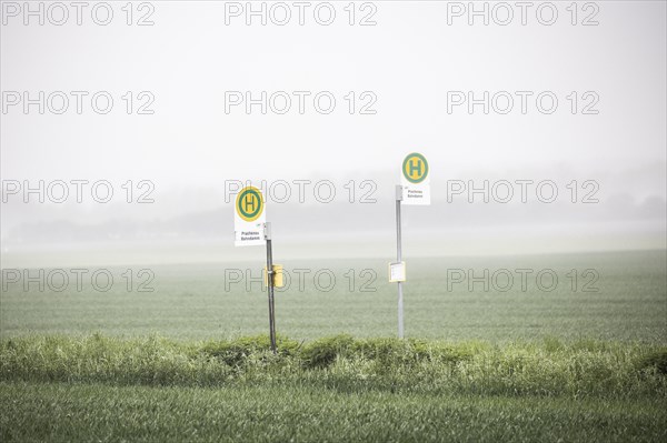 Bus stop in the countryside in Vierkirchen